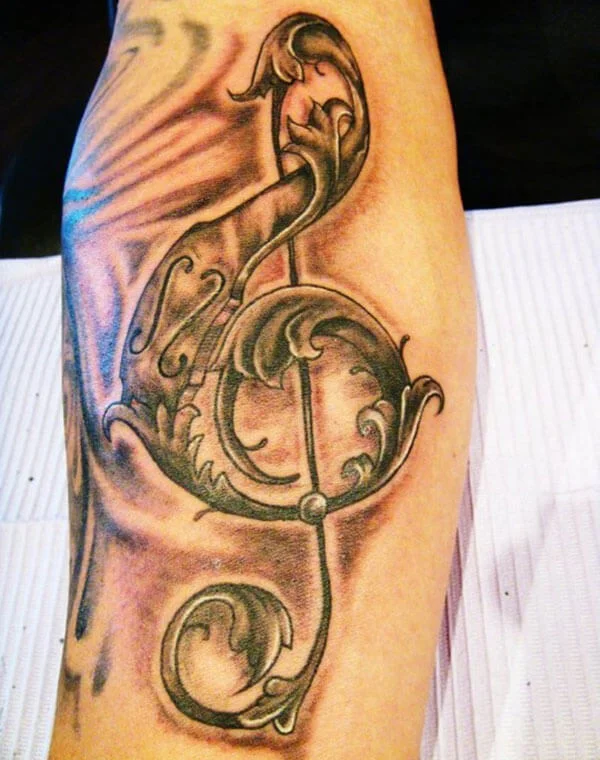 Treble Clef Tattoo Flash