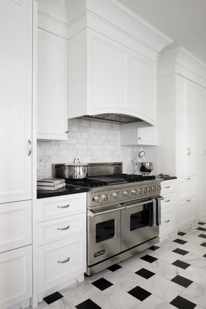 Pattern Marble Tiles Kitchen Floor