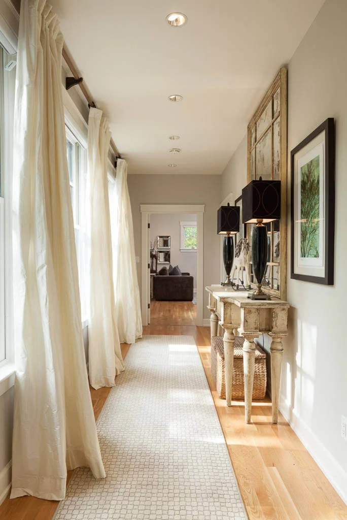 Loose Linen Curtains Farmhouse Hall