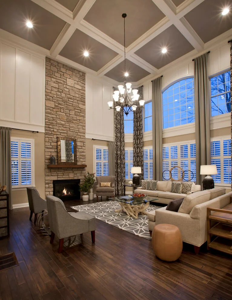 Tab Top Curtains Traditional Living Room