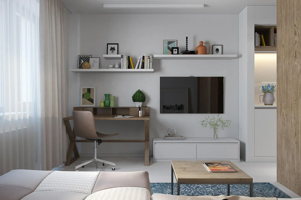 cute studio apartment home office