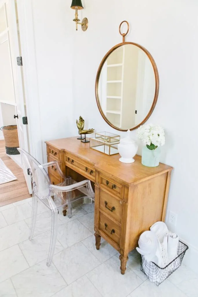 antique chest loop mirror