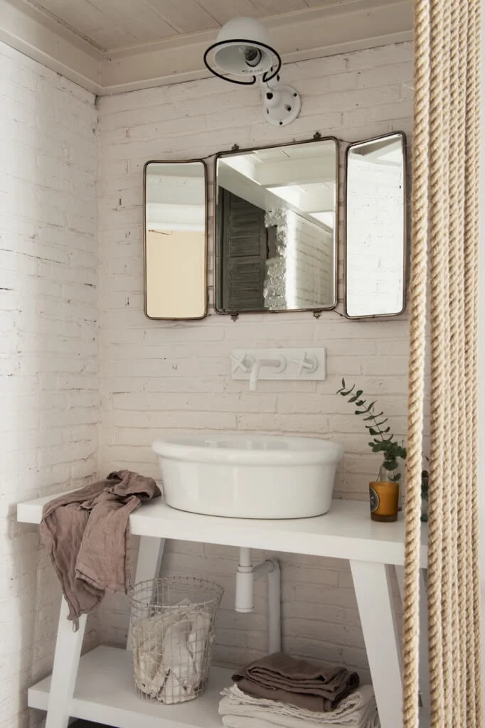 bathroom washtub rope curtain