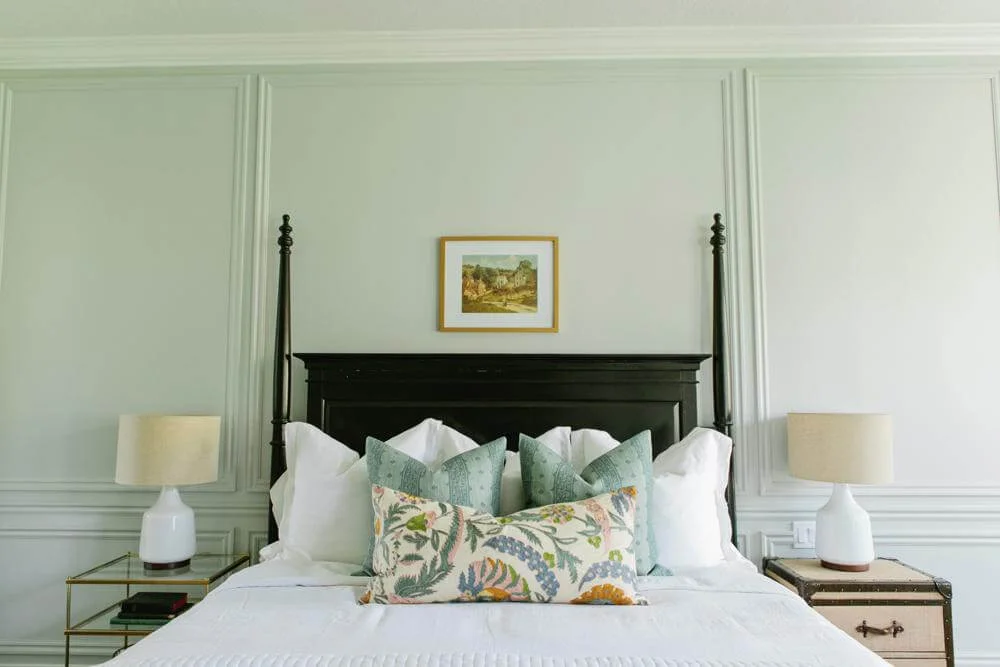 grey walls antique terrace nightstand