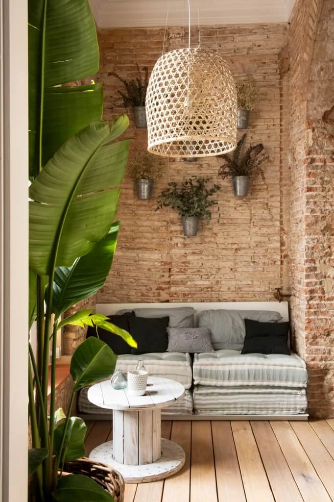 lounge area rattan pendant