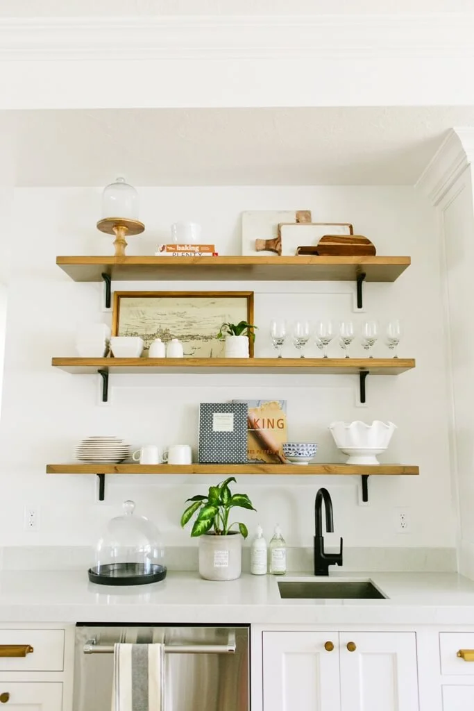 open shelf kitchen counter