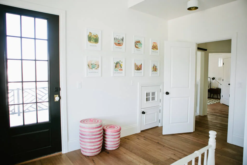 pink baskets wall gallery