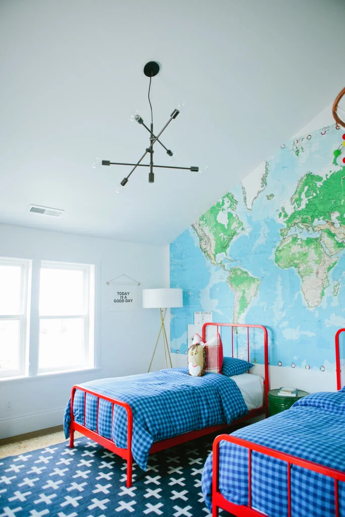 white and blue interior decor
