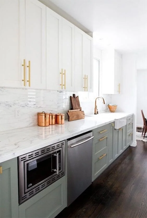Gray and White Kitchen Cabinets