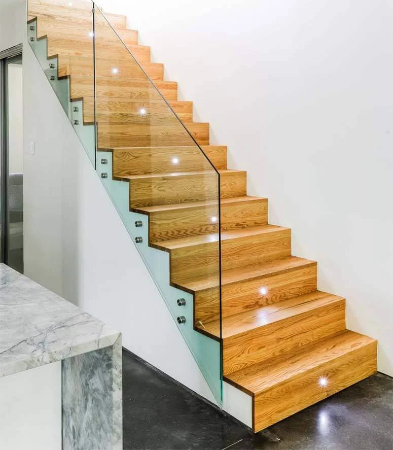 Recessed Lighting on Alternate Stair Riser