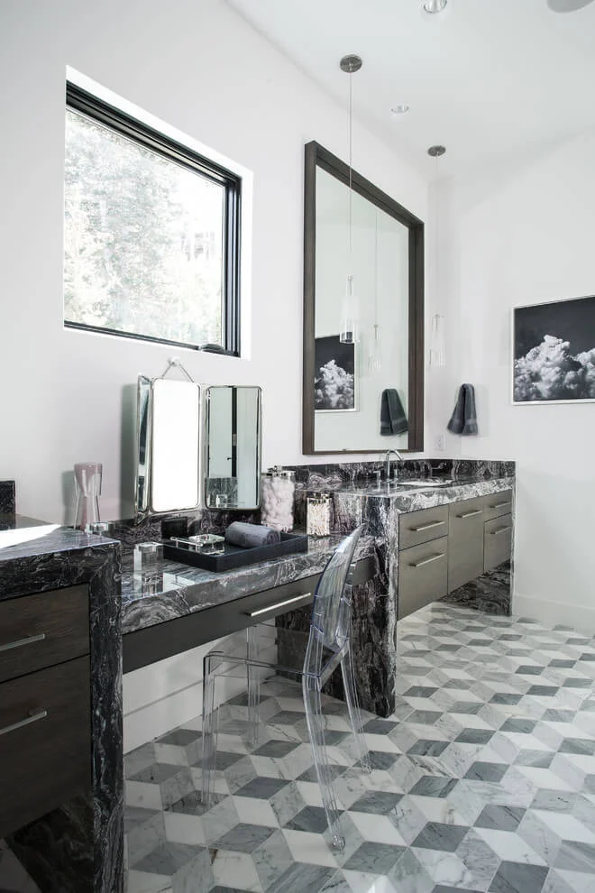 brown marble vanity wooden cabinets