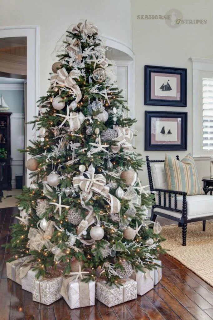 coastal theme christmas tree decoration