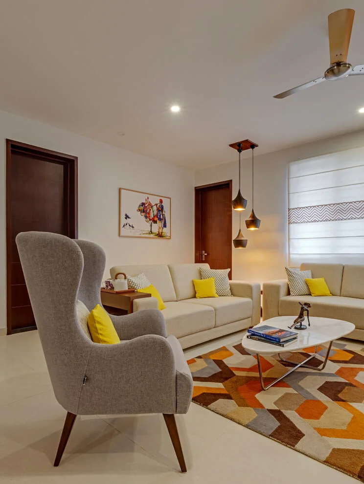 earthy colors contemporary living room