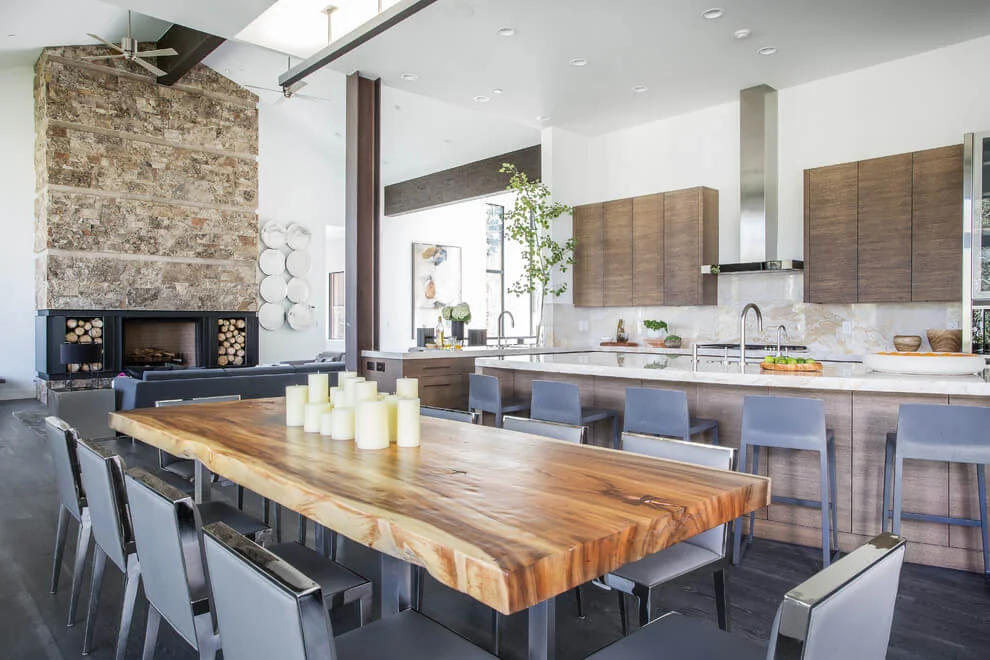 open floor plan dining area