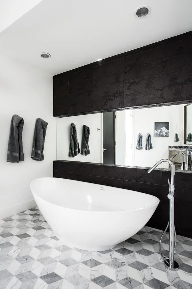 white bathtub wood theme