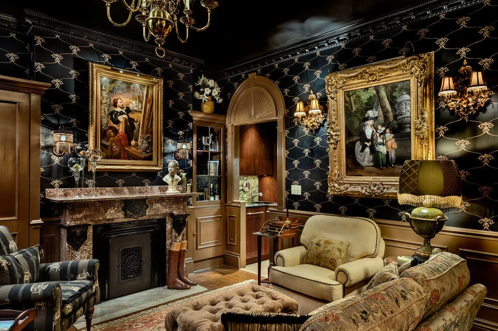 Black And Gold Living Room