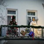 Christmas Tree And Angel Balcony Decor