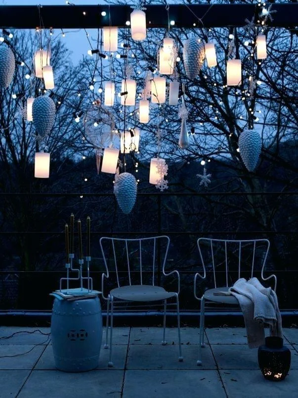 Hanging Lights And Snowflakes