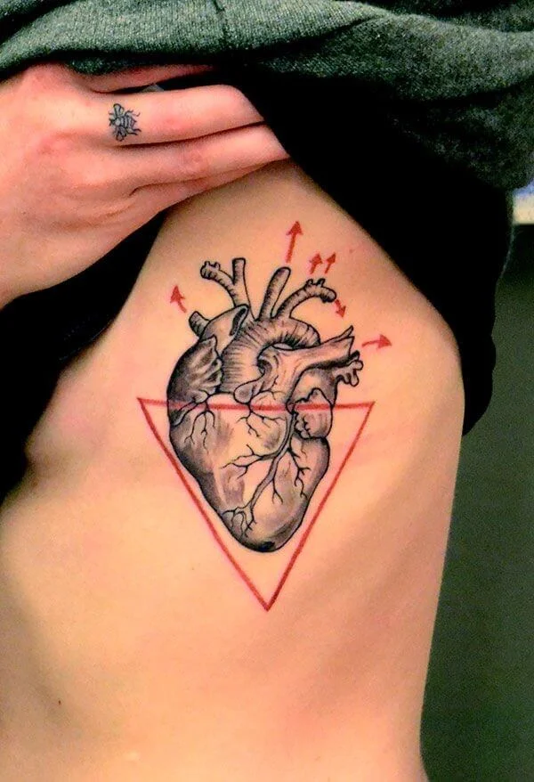Heart in Triangle Tattoos Designs
