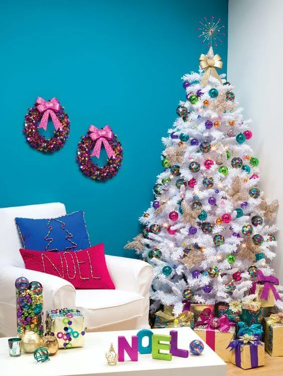 Living Room Rainbow Colors Decor