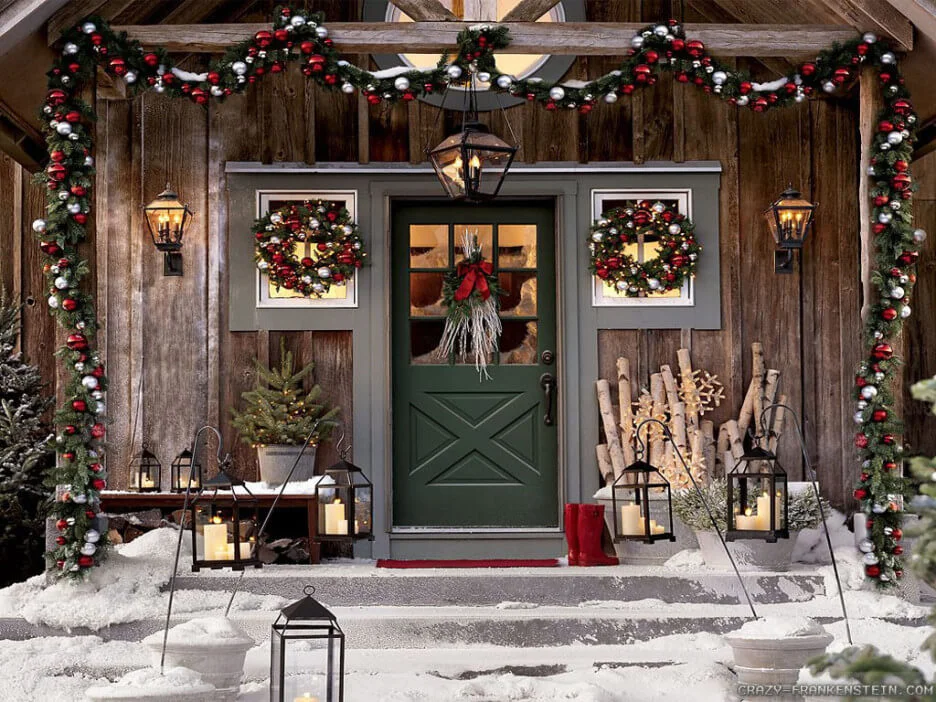 Rustic Front Porch Christmas Decoration