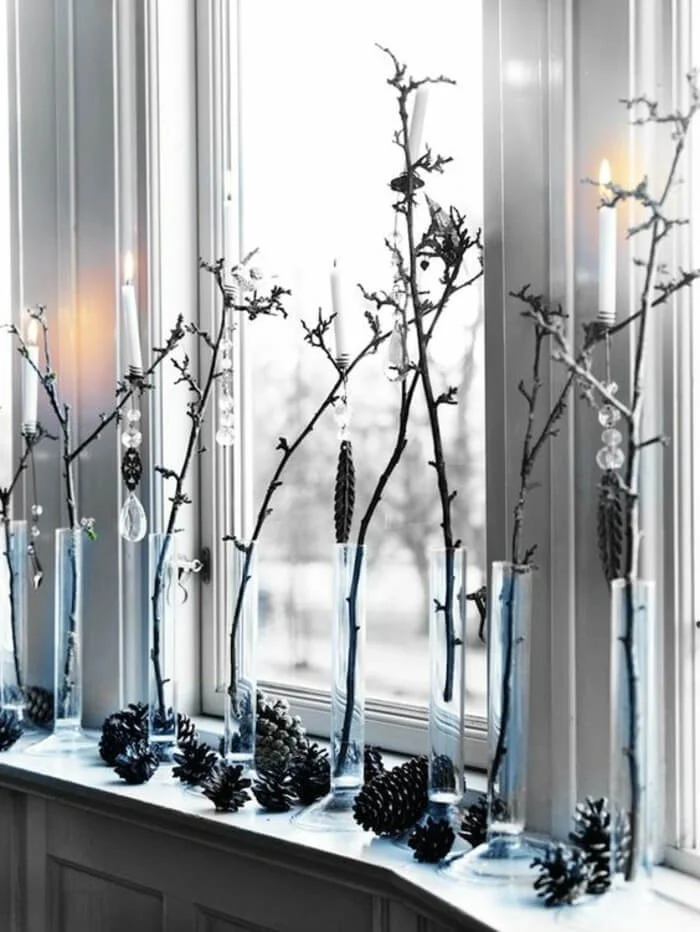 Rustic Window Christmas Decorations