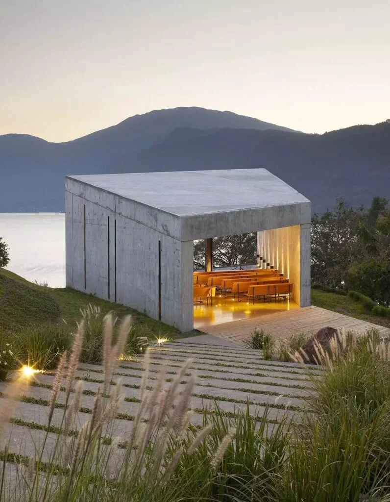 Skewed Concrete Chapel Mountainside in El Salvador
