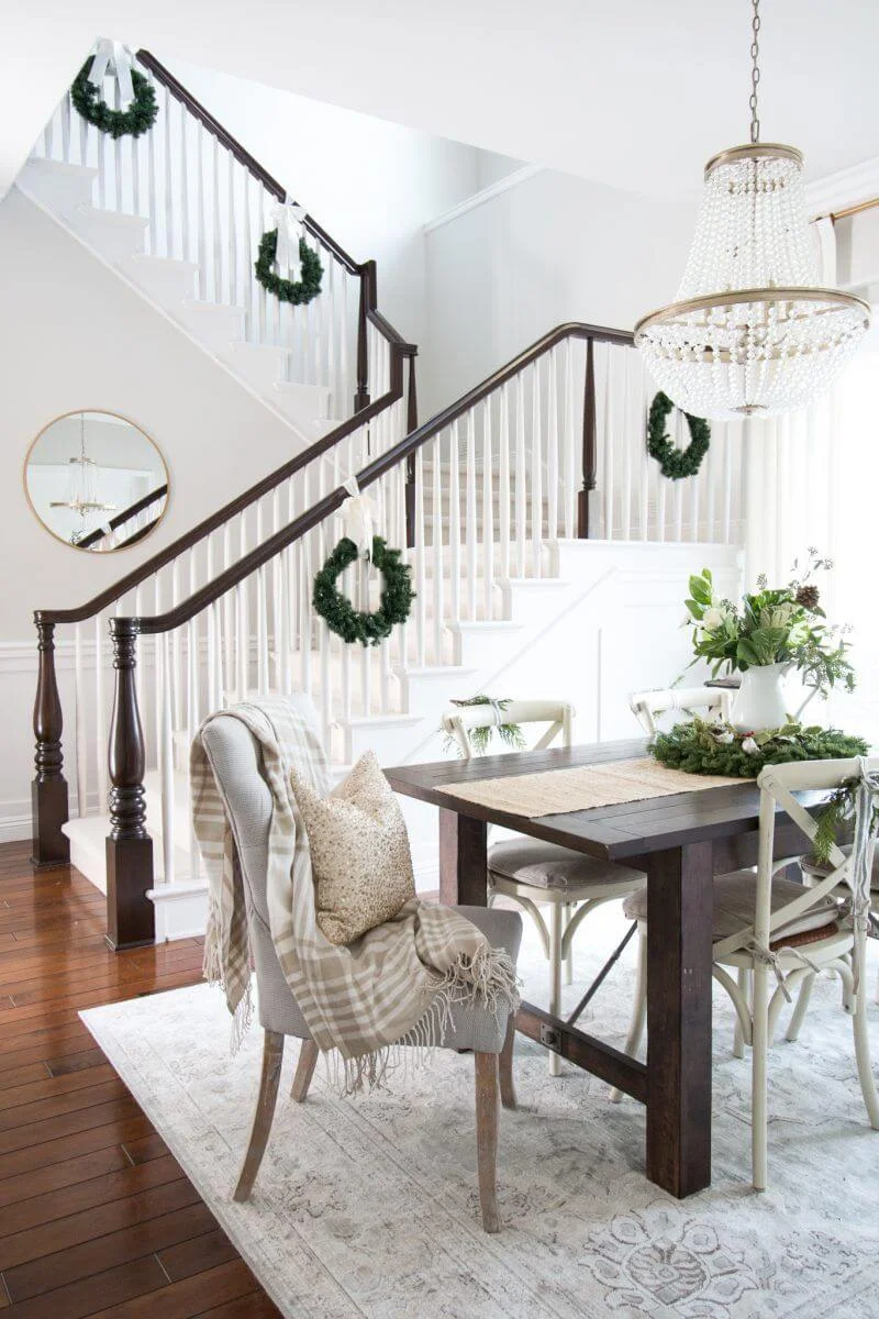 Staircase Wreath Christmas Decor