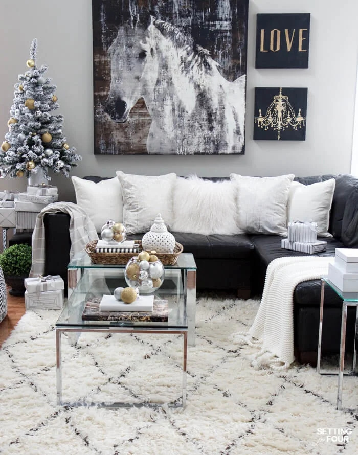 White Gold Silver Family Room