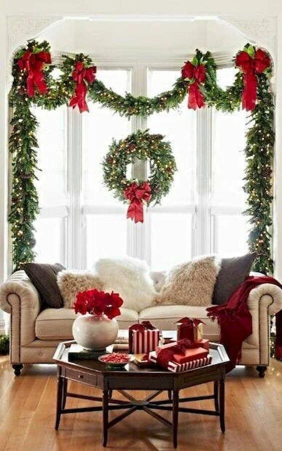 Window Wreath Garlands Decor