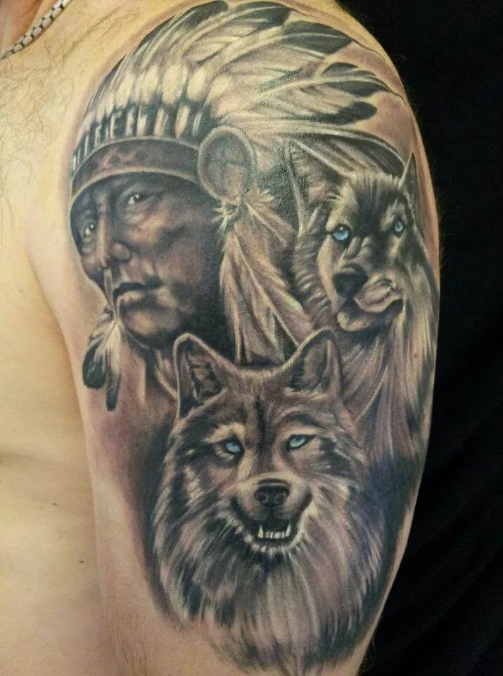 Indian Wolf Tattoo