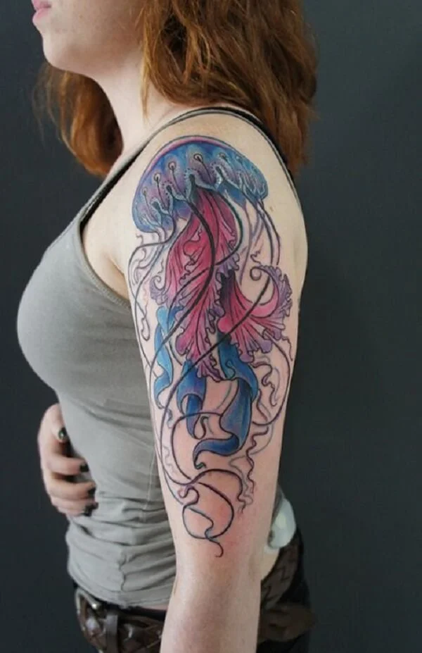 Jellyfish Watercolor Tattoo