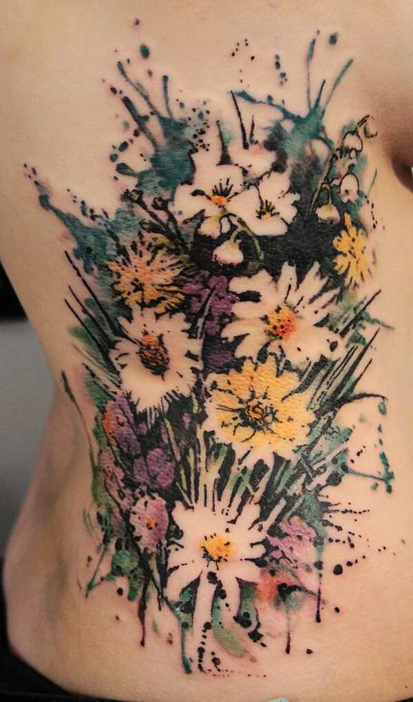 Daisy Watercolor Tattoo