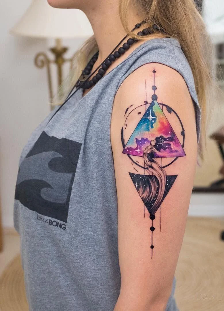 Galaxy Watercolor Tattoo