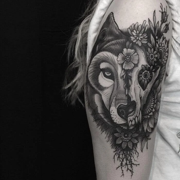 Abstract Wolf Tattoo