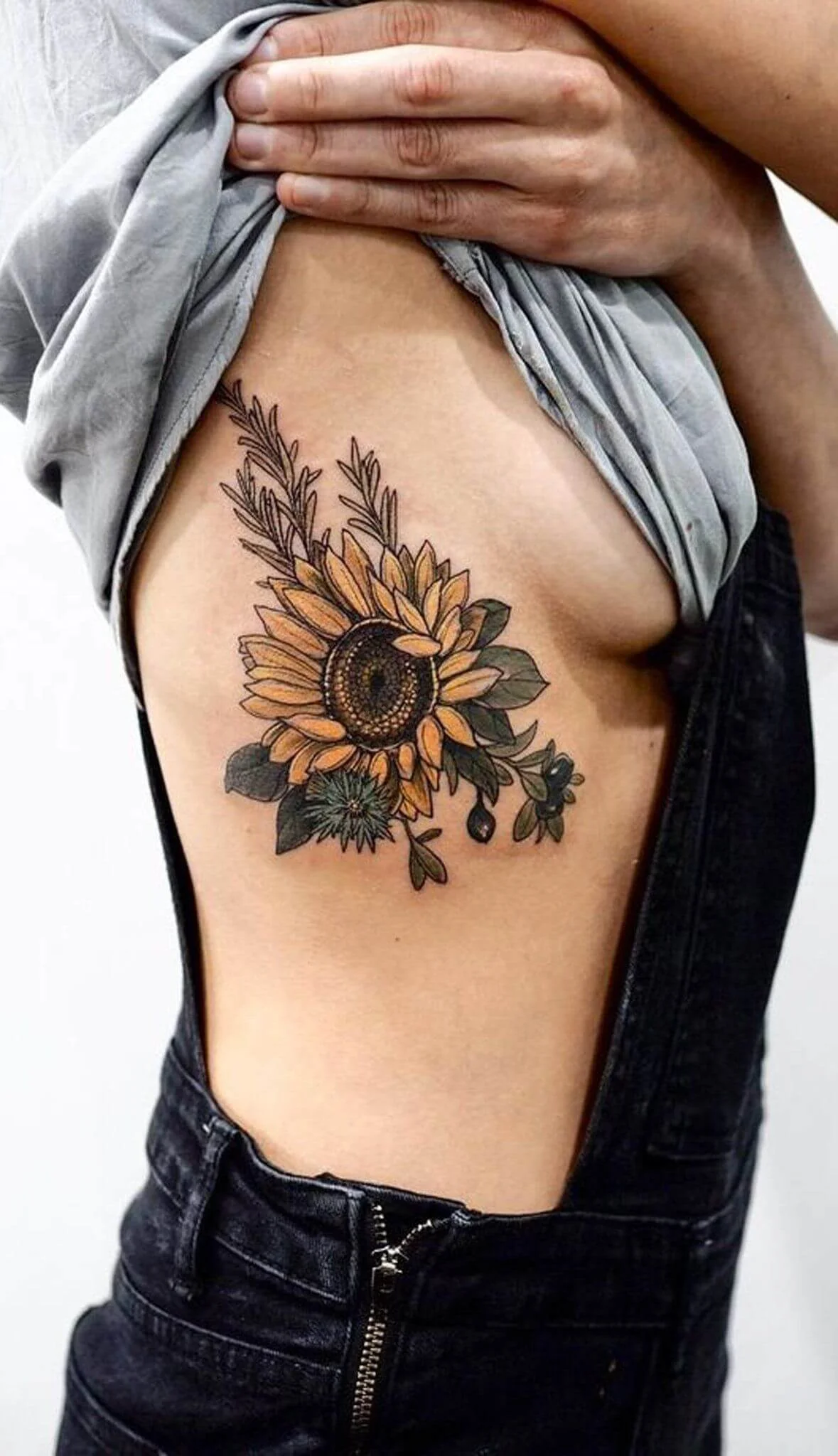 Sunflower Watercolor Tattoo