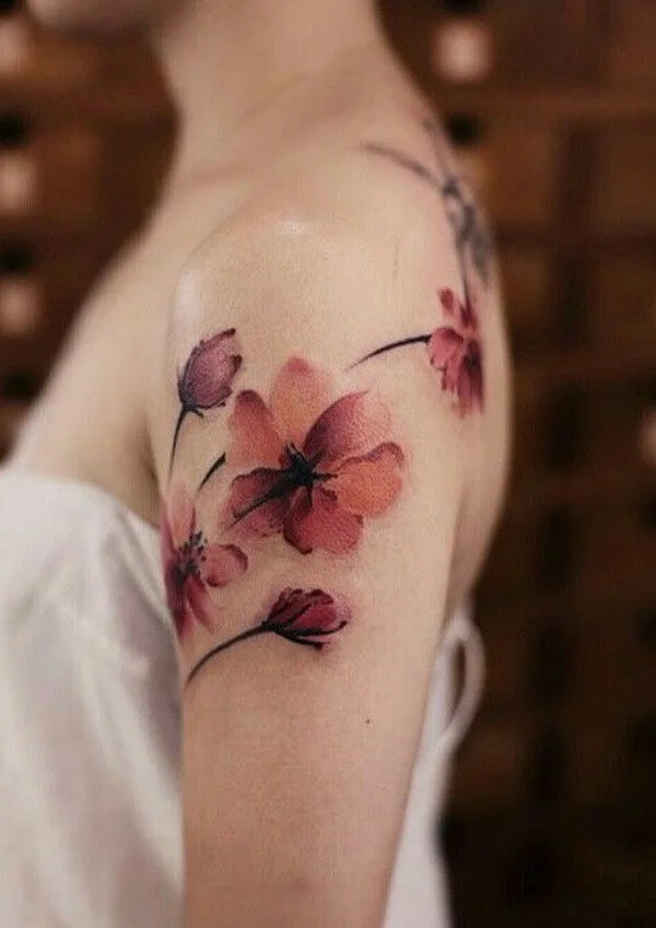 Floral Watercolor Tattoo