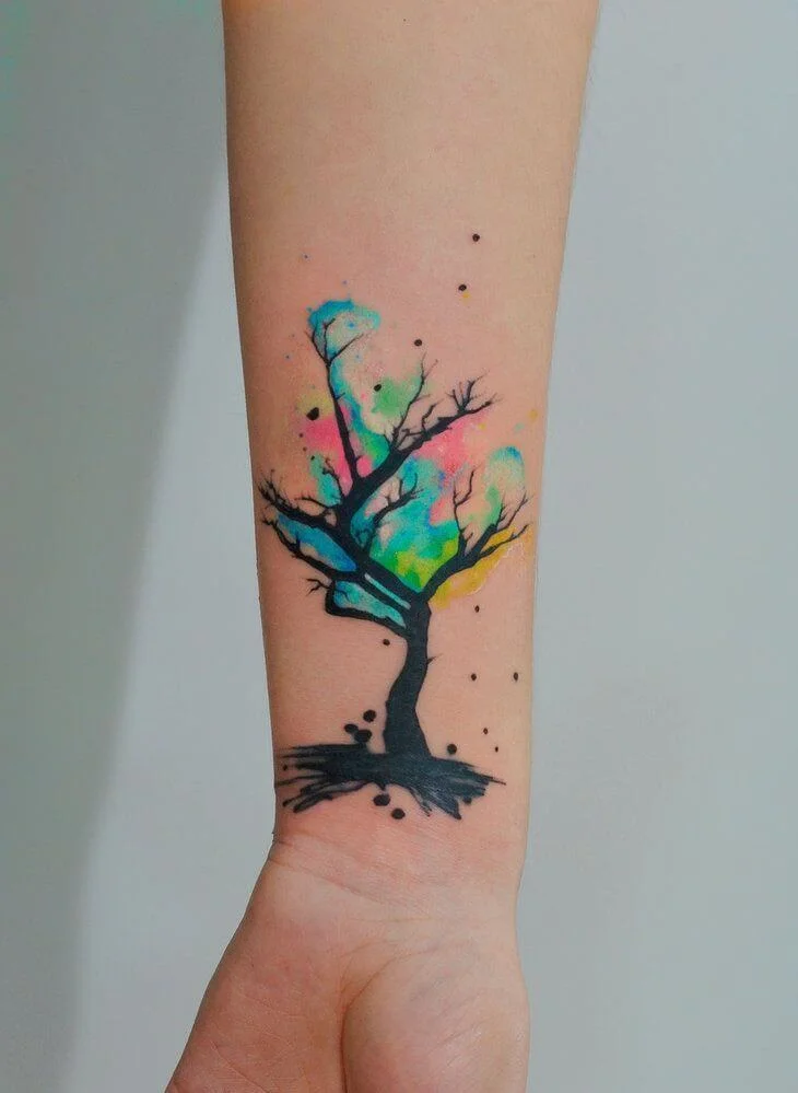 Watercolor Tree Tattoo