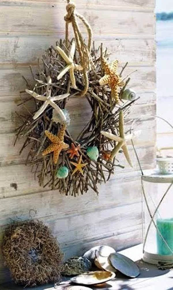 Backyard Coastal Christmas Wreath Decor