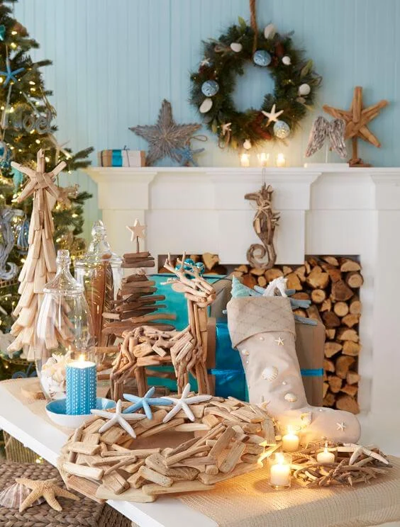 Coastal Christmas Table Decor