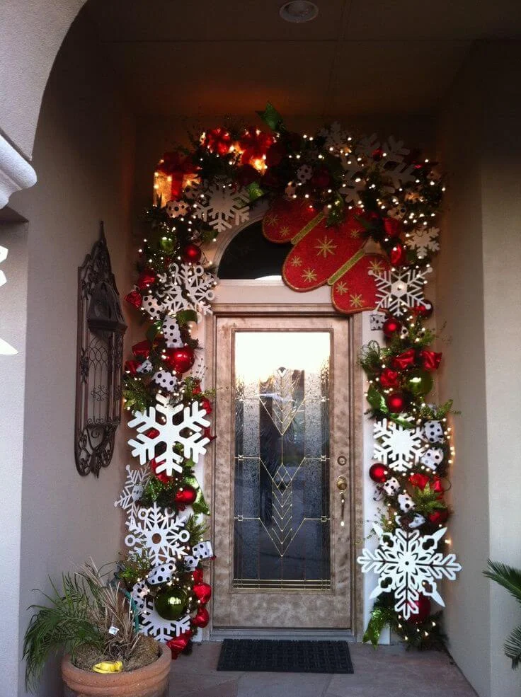 Colorful Front Door Christmas Decoration