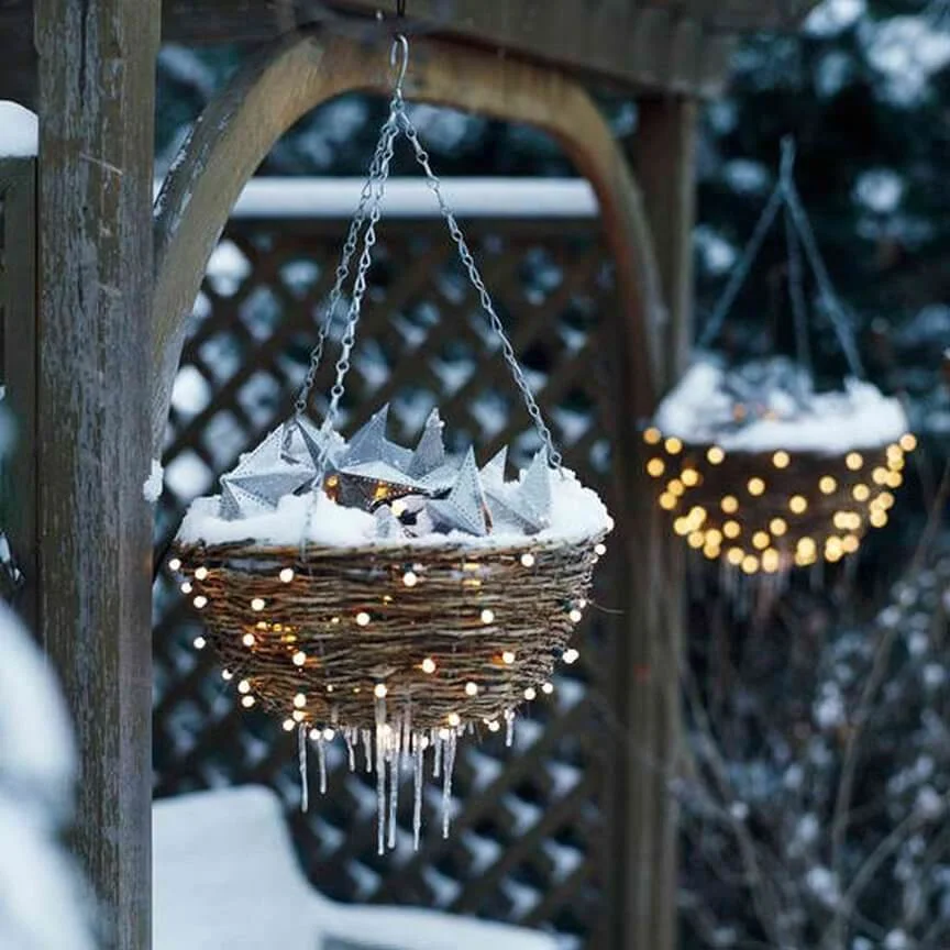 Creative Basket Lantern Christmas Decor