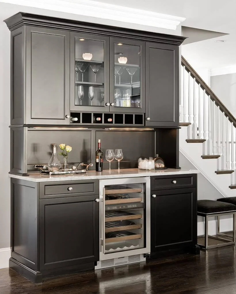 Custom Built Dark Home Bar