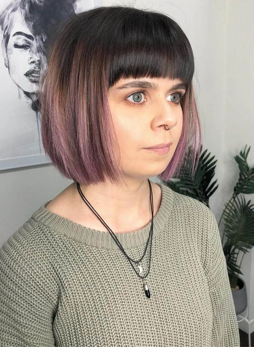 Straight Bangs - Cute Bob Hairstyles