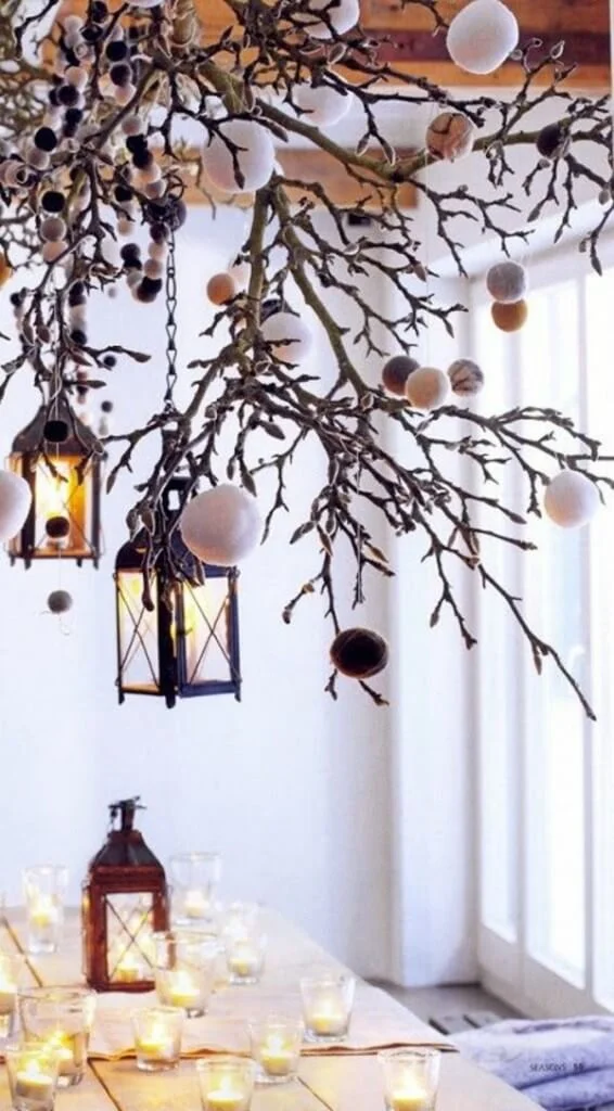 Dinner Table Christmas Lanterns Decor