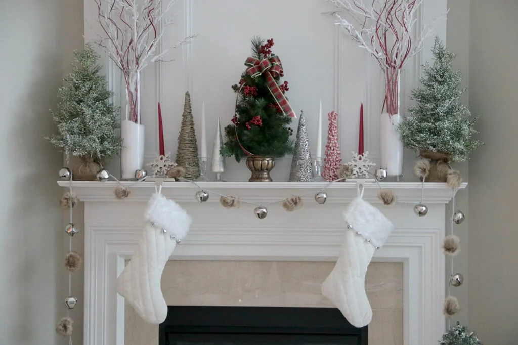 Fireplace Mantle Bells Garland Decor