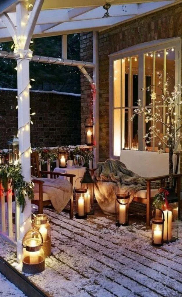 Front Porch Golden Lights Decor