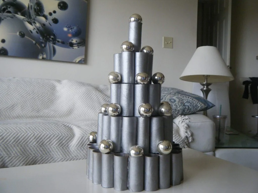 Grey Christmas Table Modern Setting