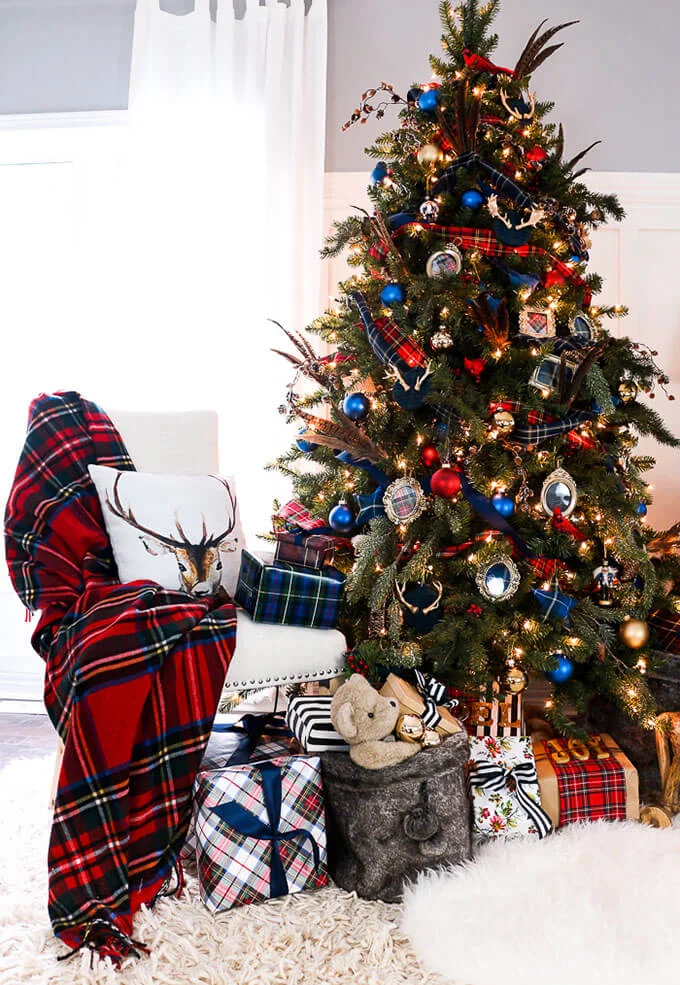 Plaid Tartan Christmas Tree Decor