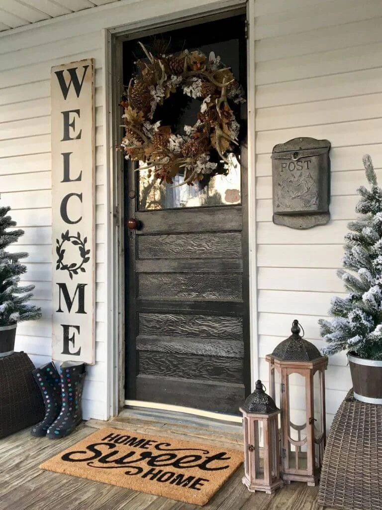 Rustic Farmhouse Christmas Door Decor